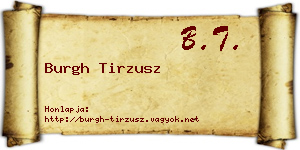 Burgh Tirzusz névjegykártya
